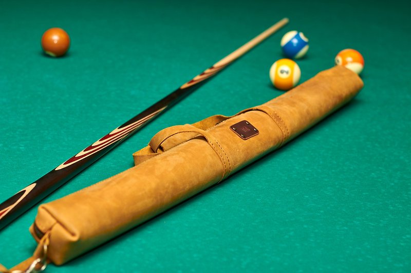 Billiard cue case Personalized pool cue case Leather snooker cue case - 其他 - 真皮 橘色