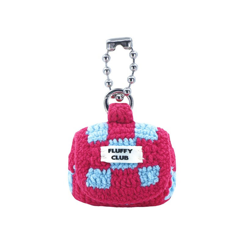 'CHECKMATE!' checkerboard AirPods 3 & Pro Case (PINK BLUE _ GIANT BALL CHAIN) - AirPods/耳機保護套 - 繡線 粉紅色