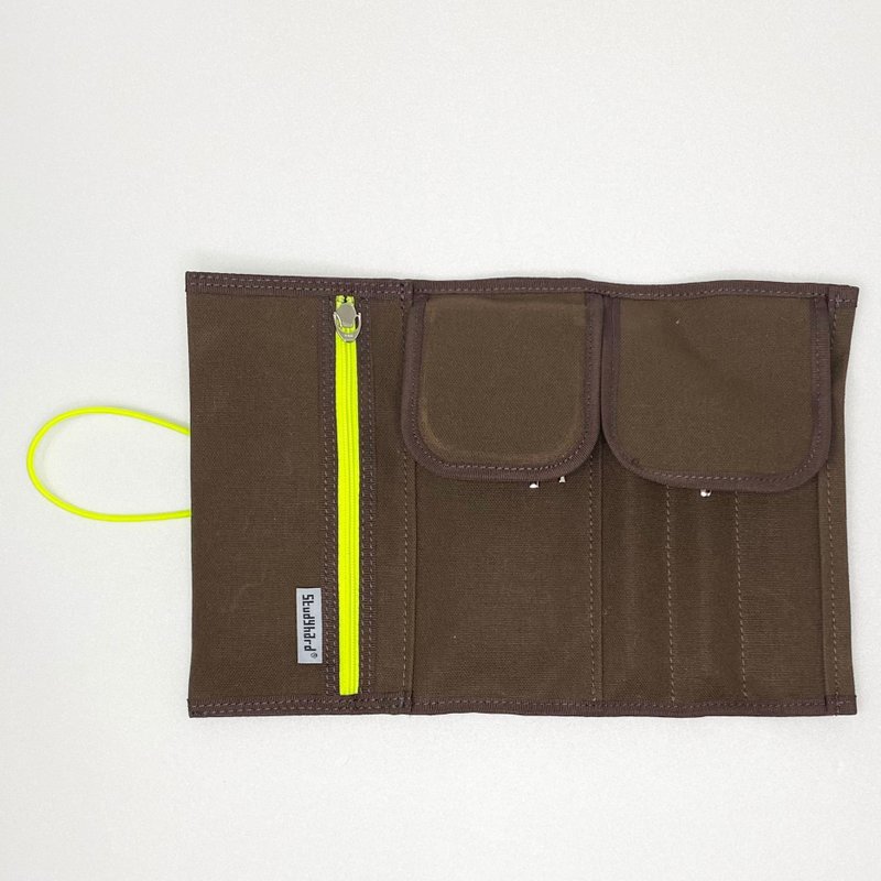 Tri-fold pen case, large capacity type - Pencil Cases - Cotton & Hemp Brown