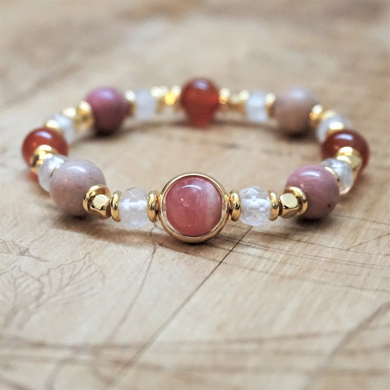 &lt;&lt; Love good color powder - natural stone bracelet &gt;&gt; red pattern Stone powder crystal rhodonite onyx