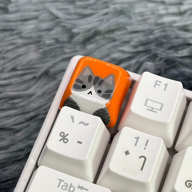XDA Keycap tabby and white cat - orange - 電腦配件 - 塑膠 橘色