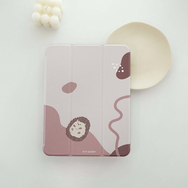 [FITZORY] Zoo healing color block hedgehog | iPad case - Tablet & Laptop Cases - Plastic Pink