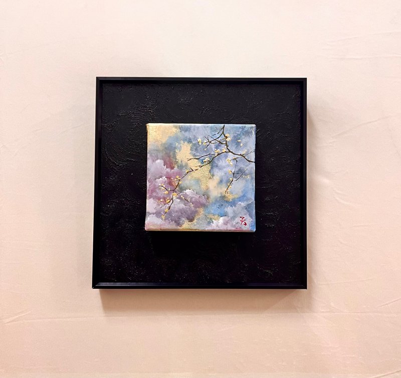 Plum Light Above the Clouds | Gold Leaf Series - โปสเตอร์ - อะคริลิค 