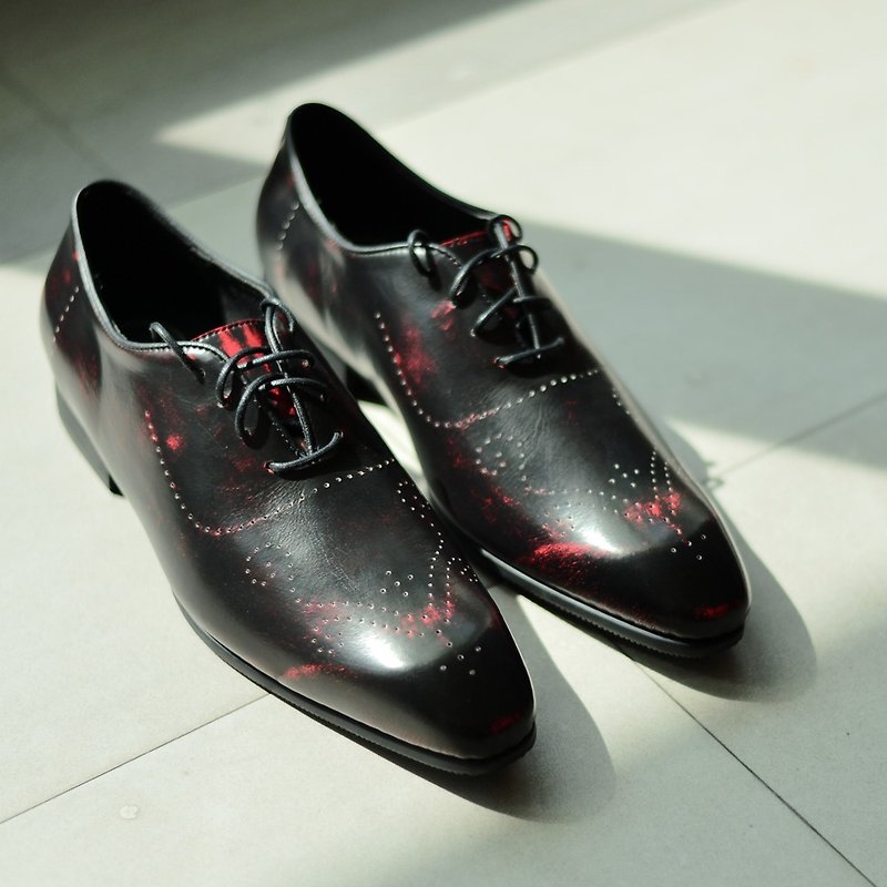 MIT [Never degummed pointed-toe gentleman&#39;s leather shoes-polished red] gentleman&#39;s shoes, Oxford shoes, polished leather shoes