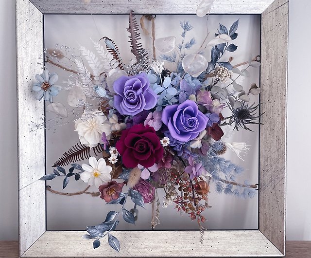 Pressed flowers frame Dried flower wall art in floating frame - Shop  Bohemiahome Dried Flowers & Bouquets - Pinkoi