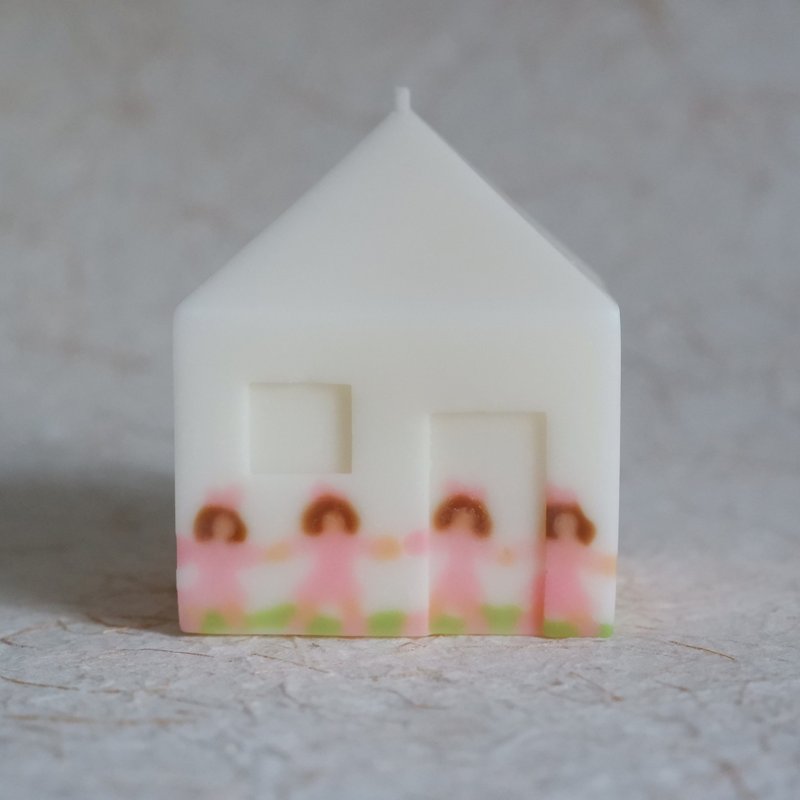 Small house handmade scented candle mixed floral fragrance optometry theme hand in hand - Candles & Candle Holders - Wax 