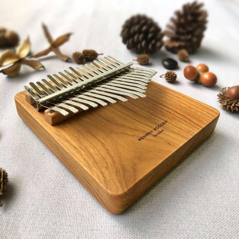 Original wood keyboard Burmese teak Pisces 17-tone Kalimba thumb piano KALIMBA - กีตาร์เครื่องดนตรี - ไม้ สีนำ้ตาล