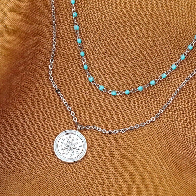 Pura Vida American Handmade DISNEY Silver Pocahontas Compass Necklace - Necklaces - Other Materials Silver