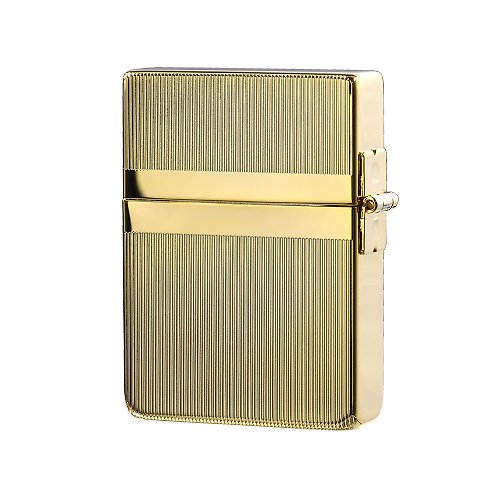 [ZIPPO official flagship store] 1935 replica stripe design (Monarch gold)  windproof lighter 3-136A
