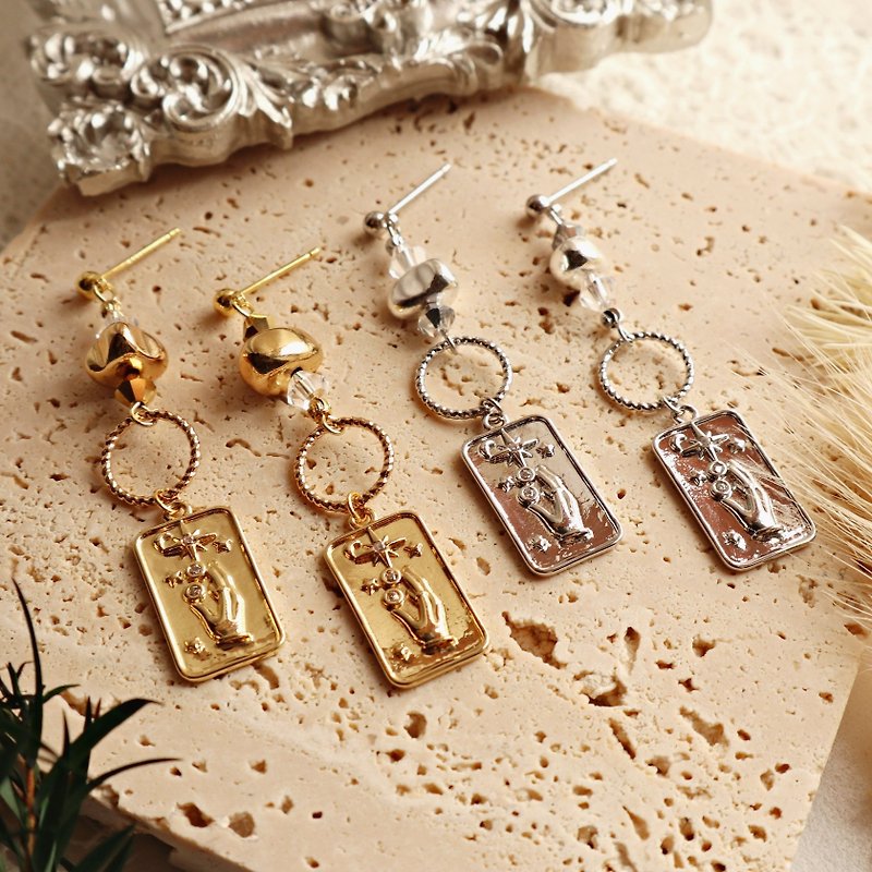 [Quality Series] Classic Style Hand of Destiny Anti-Sensitive Earrings - Earrings & Clip-ons - Other Metals Gold