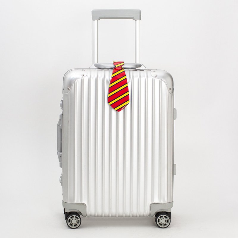 Waterproof Material Luggage Tags Red - Red stripes-handsome tie luggage tag