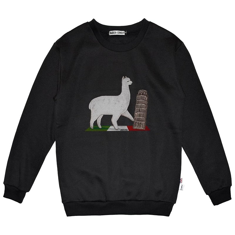 British Fashion Brand -Baker Street- Alpaca in Italy Printed Sweatshirt