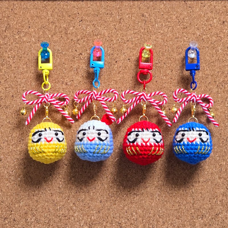 Wool Doll/Pendant/Keychain Daruma - พวงกุญแจ - วัสดุอื่นๆ สีแดง