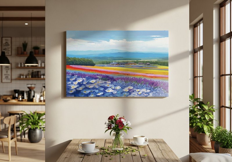 日本製帆布掛畫・富田農場、北海道・日本風景・送禮、擺設 - 壁貼/牆壁裝飾 - 棉．麻 