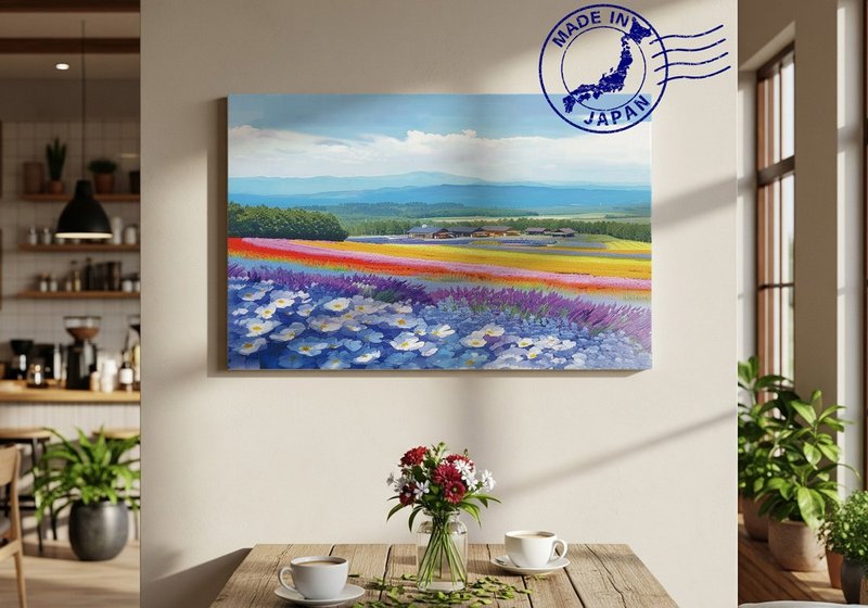 Japan Canvas Print – Farm Tomita, Hokkaido | Japanese Scenery | Wall Art - ตกแต่งผนัง - ผ้าฝ้าย/ผ้าลินิน 