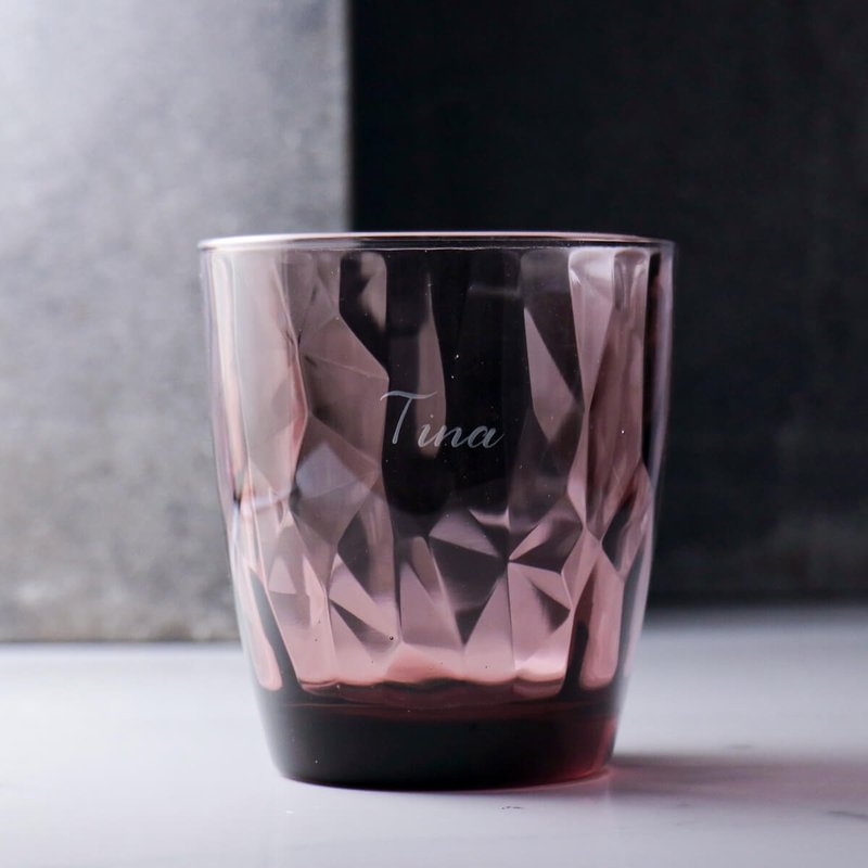 390cc [romantic diamond cup] (pink and purple) Italian Bormioli Rocco color cup - Cups - Glass Purple