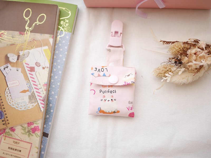 Peaceful bag kitten - Omamori - Cotton & Hemp Pink