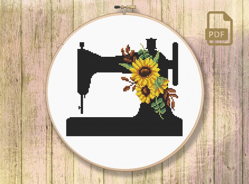 Sewing Macine Cross Stitch Pattern #oth083 - เย็บปัก/ถักทอ/ใยขนแกะ - วัสดุอื่นๆ 