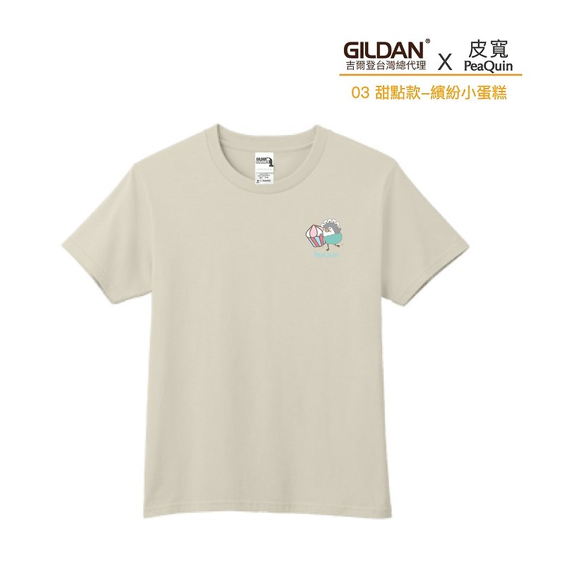 Gildan X leather width joint Asian standard combed thick neutral T-shirt 03 colorful little cakes