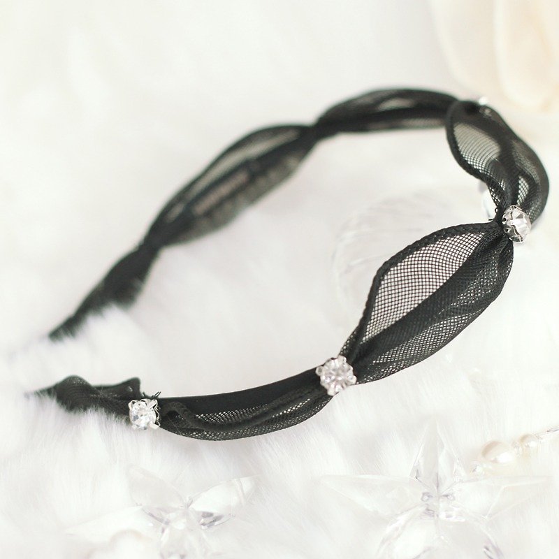 Stylish Rhinestones Headband - Hair Accessories - Plastic Black