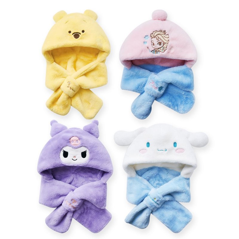 【ONEDER旺達】三麗鷗 酷洛米帽子圍巾 迪士尼 冰雪奇緣帽子圍巾 - 圍巾/披肩 - 聚酯纖維 