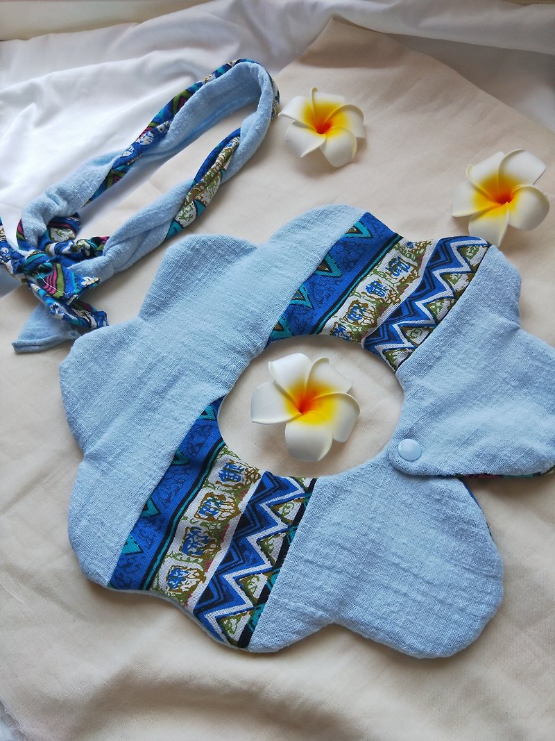 **North Africa and Morocco Blue**mini baby bib full moon gift box two-piece set