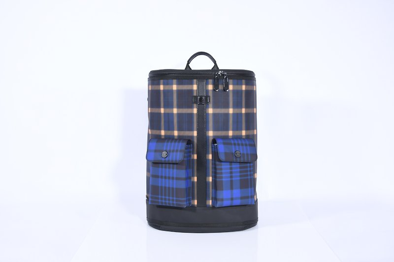 Captain M Tartan Yellow/Blue Scottish Plaid Travel Backpack (Large) - Fitness Accessories - Other Materials Multicolor