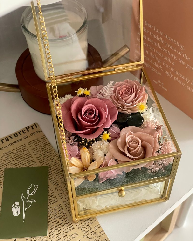 【雙層永生花寶盒】七夕花禮 生日花禮永生花禮 初日花藝 - 乾燥花/永生花 - 植物．花 