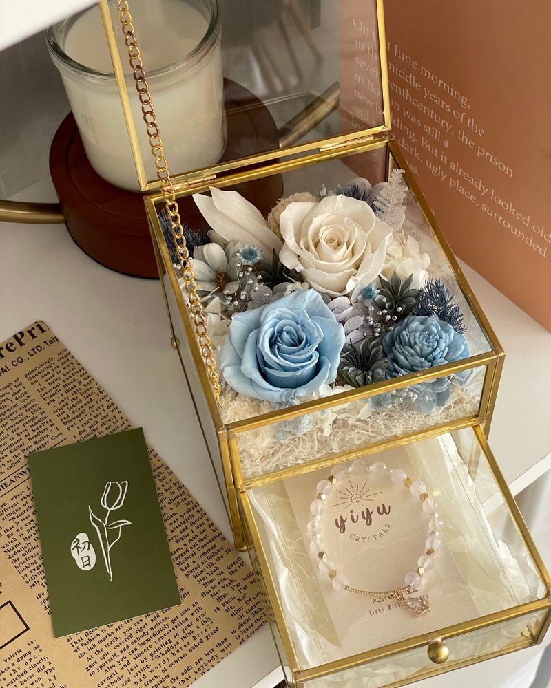 【雙層永生花寶盒】七夕花禮 生日花禮永生花禮 初日花藝 - 乾燥花/永生花 - 植物．花 