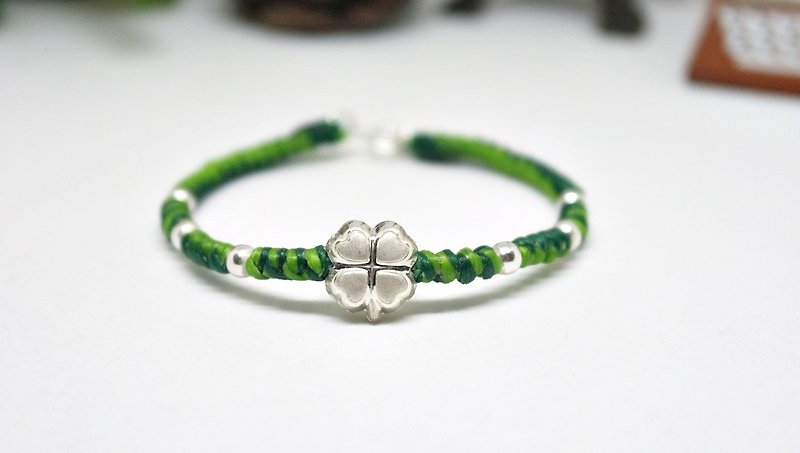 Thai silk wax line X silver _ my lucky grass / / can choose the color / / - limited X1- - Bracelets - Wax Green