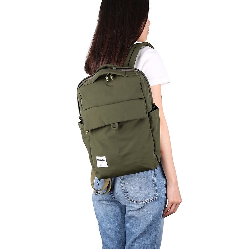 【hellolulu】Water-repellent Computer Backpack - MINI CARTER (Kale)