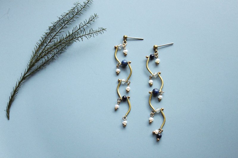 Copper & Brass Earrings & Clip-ons Blue - Drop Midnight - earrings pierced earrings clip-on earrings