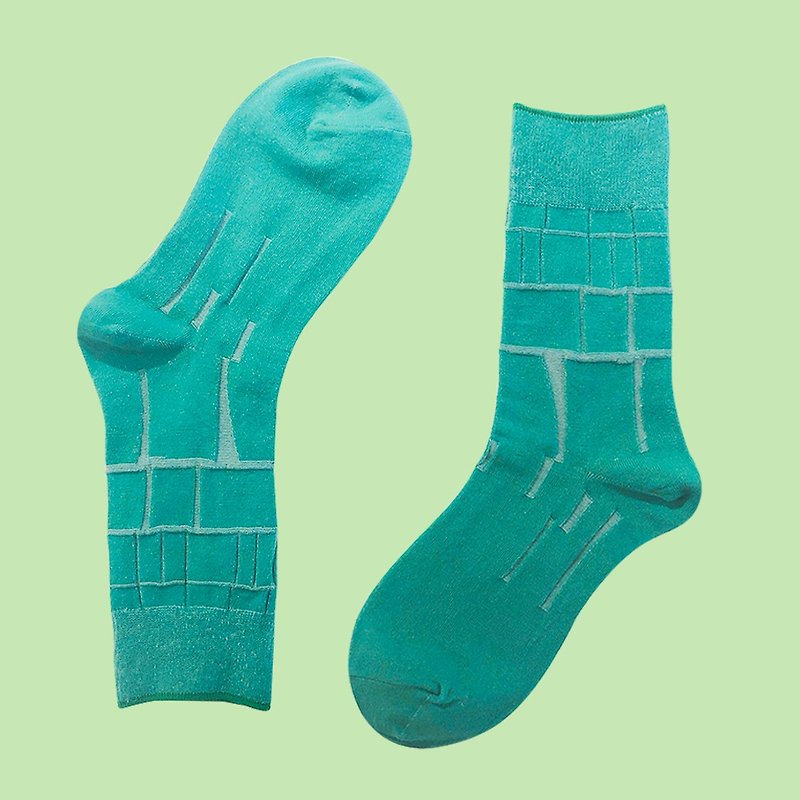 棉．麻 襪子 多色 - MOGU/蘑菇草綠襪(19)