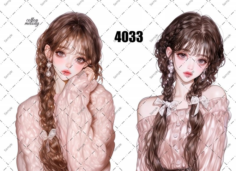 original sticker no.4033 人物ステッカー オリジナルステッカー オリジナル人物ステッカー 装飾ステッカー cotton melody - 貼紙 - 紙 