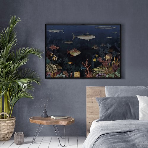 菠蘿選畫所 深海聚落 - 手繪深海魚群掛畫/海底生物掛畫/裝飾畫/居家佈置