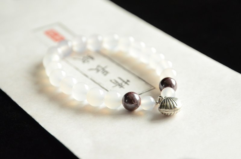 【Shanhai】Natural stone litchi frozen cinnabar classical bracelet bracelet - สร้อยข้อมือ - หยก สีใส