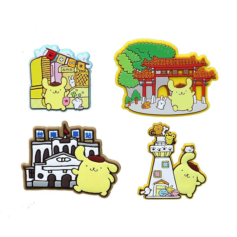 [Roaming Taiwan X Sanrio] Pudding Dog PVC Magnet + Luggage Sticker