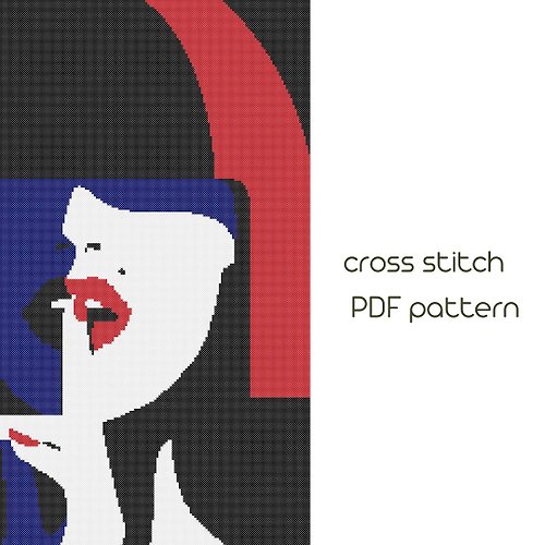 NaraXstitch patterns 十字繡圖案 Pop Art cross stitch Lady cross stitch Feminist embroidery /10/