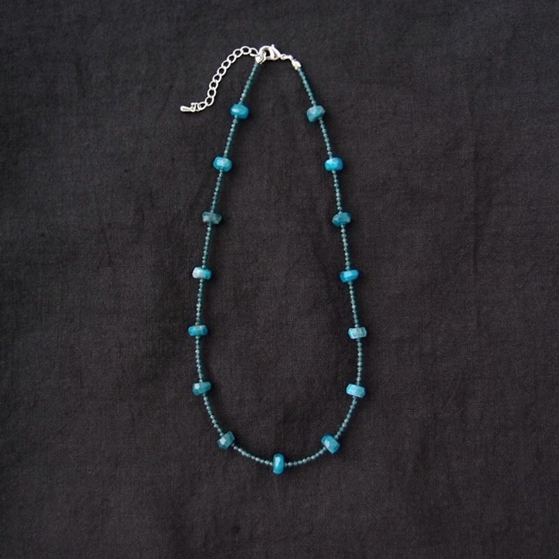 Blue Green Jade × Apatite Necklace ブルーグリーンジェード×アパタイト ネックレス - 項鍊 - 寶石 藍色