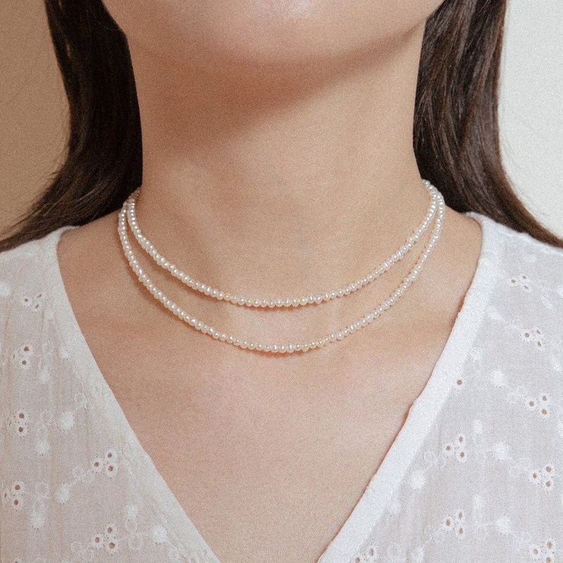 Pearl Choker simple small freshwater pearl necklace necklace clavicle chain Valentine's Day gift recommendation - Chokers - Pearl 