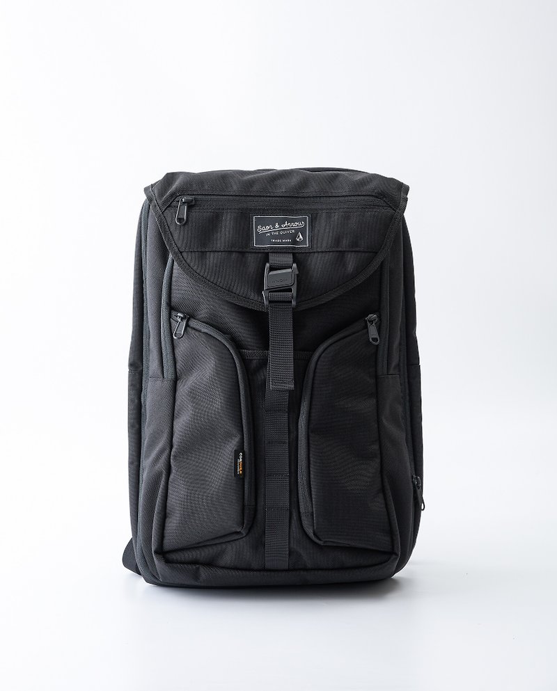 【Soar&Arrow】R302 high-performance quick buckle backpack school bag with large capacity - Backpacks - Other Man-Made Fibers Black