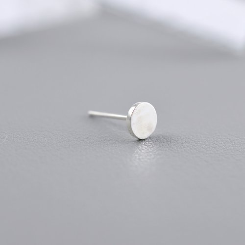 GreenRock Jewelry 圓片耳環(單只) 925純銀
