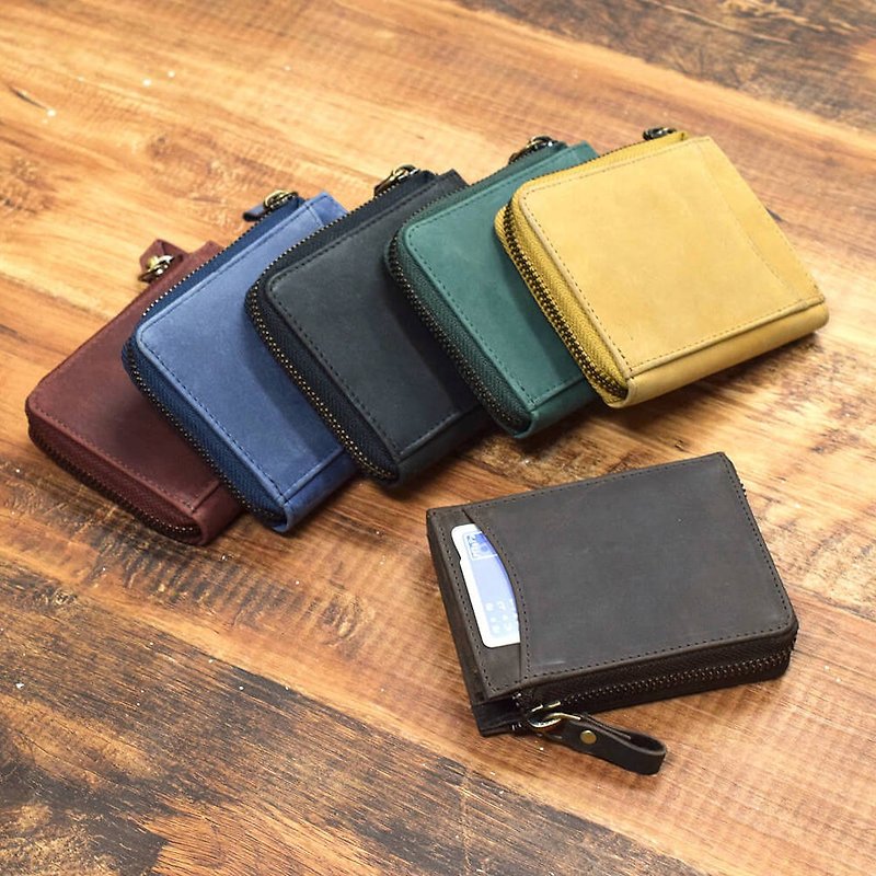 TIDY mini mini wallet organize and grow wallet L-shaped zipper leather leather japan Japanese name engraving HAW015