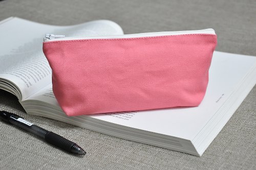 米夏法式甜點/ENDURE ENDURE/玫瑰粉紅色Rose pink帆布筆袋/厚磅數帆布