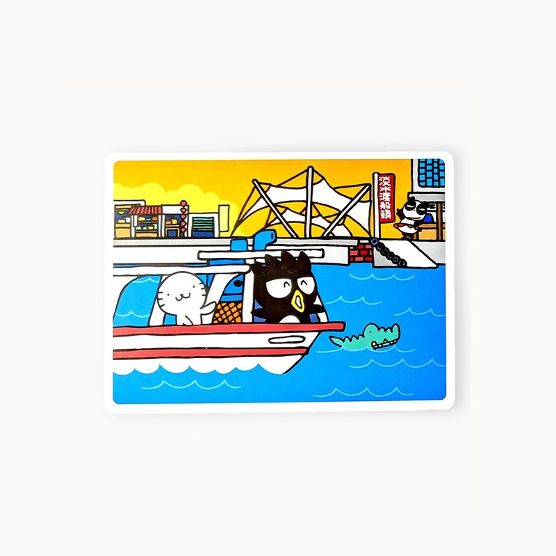 【漫遊台灣 X 三麗鷗】酷企鵝明信片(淡水)+行李箱貼紙(淡水) - 卡片/明信片 - 紙 