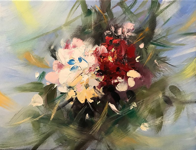 Chen Yuwen&#39;s oil painting creation, one flower and one world (sold out)