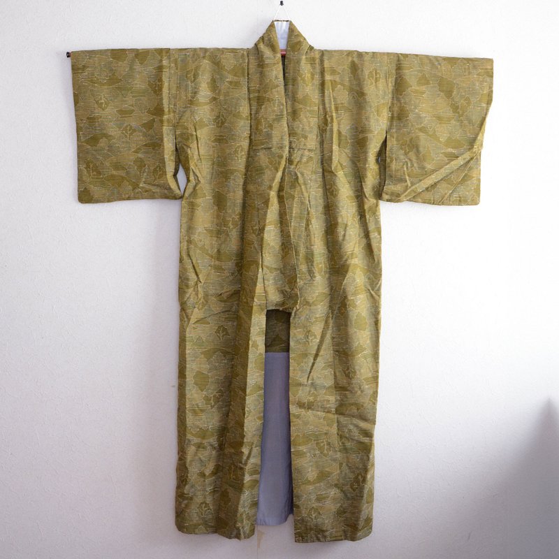 Japanese house old folk style pattern kimono robe women Japan vintage free shipp - Women's Blazers & Trench Coats - Other Materials 