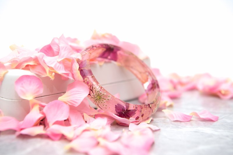 Cloris Gift永綻花手鐲  - 櫻花季節限定款---櫻吹雪 - 手鍊/手環 - 植物．花 粉紅色