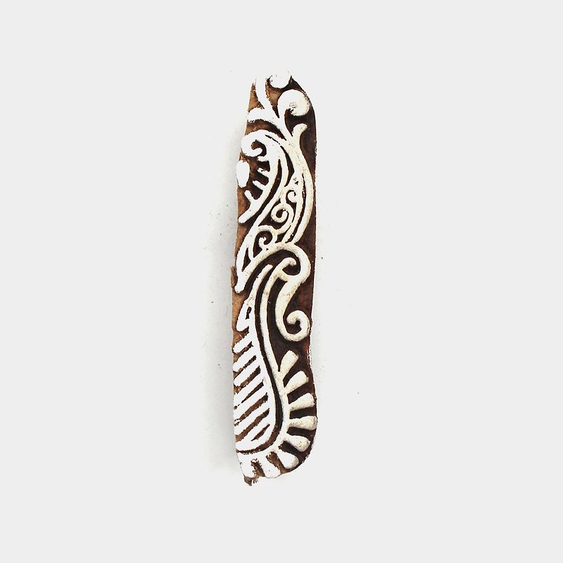 美麗花藤傳統木刻長形手工印章