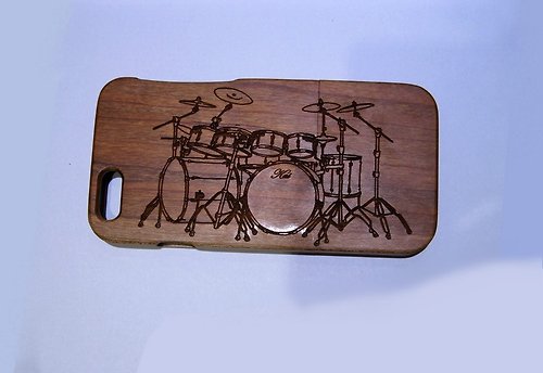 小木工房 客制實木iPhone三星手機殼,純木手機殼,個性禮品, 架子鼓
